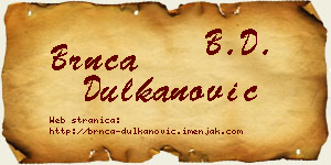 Brnča Dulkanović vizit kartica